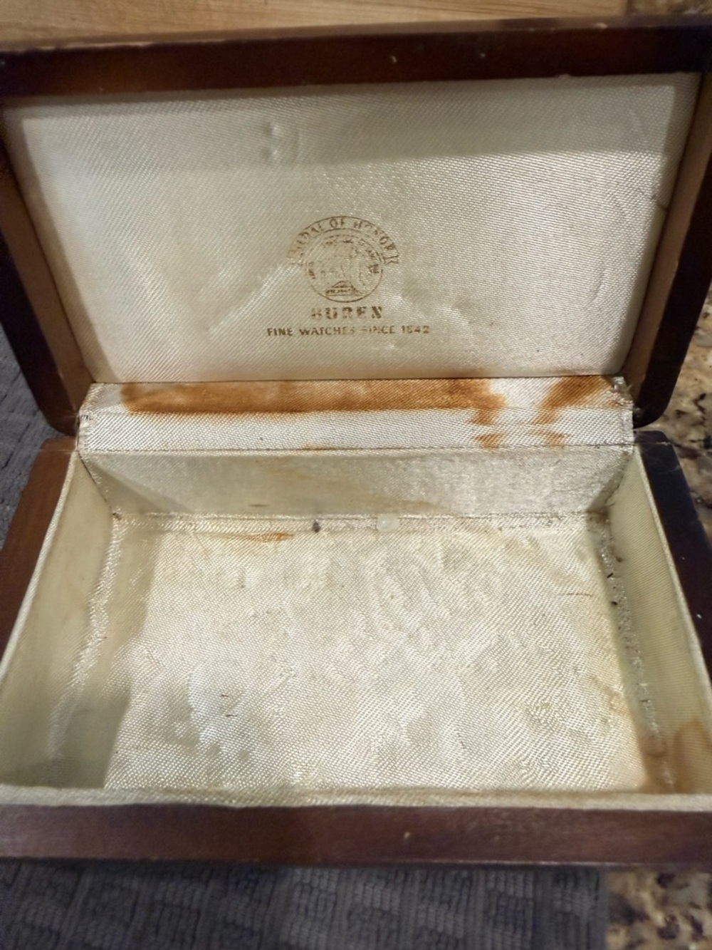 Vintage Buren Medal of Honor Wristwatch Display Box with Embossed Logo CREAM